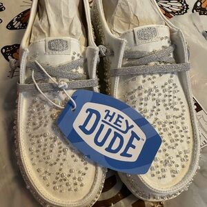 Hey Dude White Beaded Women's Shoes